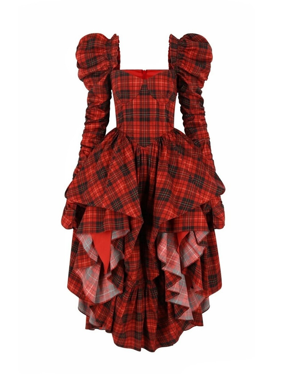 Selkie Whimigoth Vivtorian Plaid Check Bustle Dress